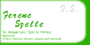 ferenc szelle business card